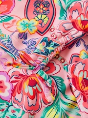 Monsoon Pink Floral Paisley UPF50+ Cropped Rash Vests Set - Image 3 of 3