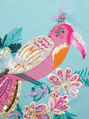 Monsoon Green Tina Tropical Toucan Embellished T-Shirt - Image 3 of 3