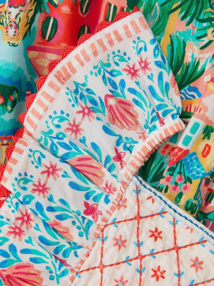 Monsoon Cream Baby Resort Scene Smock Dress - Image 3 of 3