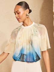 Love & Roses Ivory Petite Shadow Floral Shell Top - Image 1 of 5