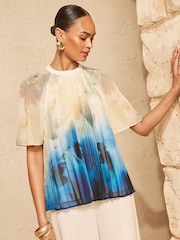 Love & Roses Ivory Petite Shadow Floral Shell Top - Image 2 of 5
