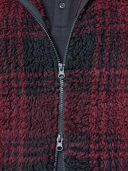 Red Check Zip Up Borg Dressing Gown - Image 8 of 8