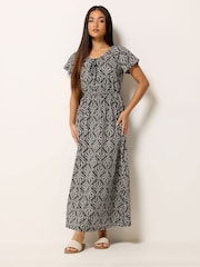Черный - M&Co Petite Maxi Boho Dress - Изображение 2 5