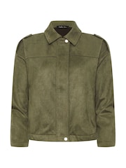 M&Co Green Petite Suede Bomber Jacket - Image 6 of 6