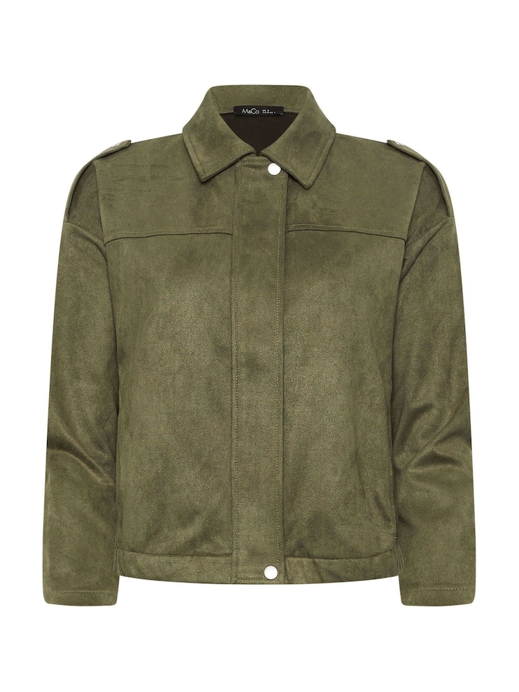 M&Co Green Petite Suede Bomber Jacket - Image 6 of 6