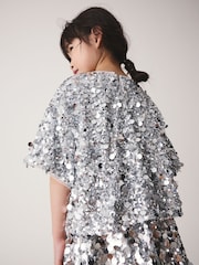 Silver Sequin Blouse (3-16yrs) - Image 4 of 9