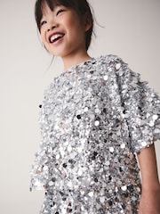 Silver Sequin Blouse (3-16yrs) - Image 5 of 9