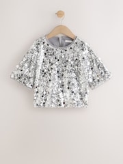 Silver Sequin Blouse (3-16yrs) - Image 6 of 9
