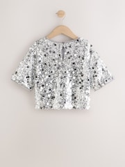 Silver Sequin Blouse (3-16yrs) - Image 7 of 9