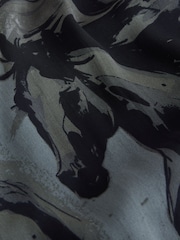 Navy Horse Print Long Sleeved Cape Top - Image 9 of 9