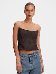 Forever New Brown Lara Lace Corset Top - Image 1 of 5