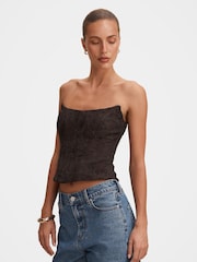 Forever New Brown Lara Lace Corset Top - Image 4 of 5