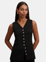 Forever New Black Ayla Contrast Waistcoat - Image 1 of 5