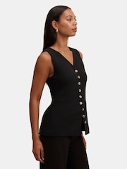 Forever New Black Ayla Contrast Waistcoat - Image 4 of 5