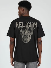 Religion Black Dripping Skull T-Shirt - Image 2 of 4