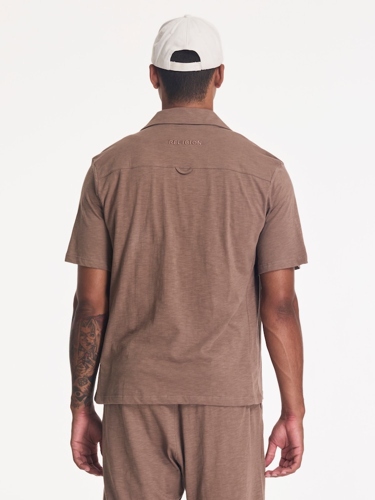 Religion Brown Slub Shirt - Image 2 of 4