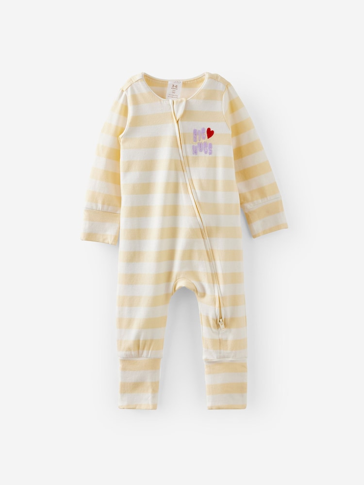 Cotton On Yellow Long Sleeve Zip Sleepsuit - Image 1 of 1