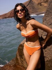 Mint Velvet Orange Tipped Hi Leg Bikini Briefs - Image 1 of 4