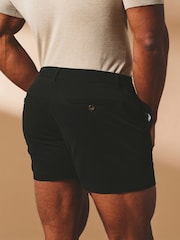 Tailored Athlete Black Muscle Fit Chino Shorts - Image 2 of 7