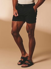 Tailored Athlete Black Muscle Fit Chino Shorts - Image 6 of 7