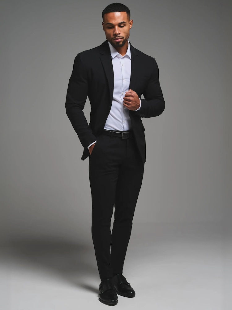 Nero cromato - Tailored Athlete Muscle Fit Tech Suit Trousers - Immagine 2 di 6 Nero cromato - Tailored Athlete Muscle Fit Tech Suit Trousers - Immagine 2 di 6