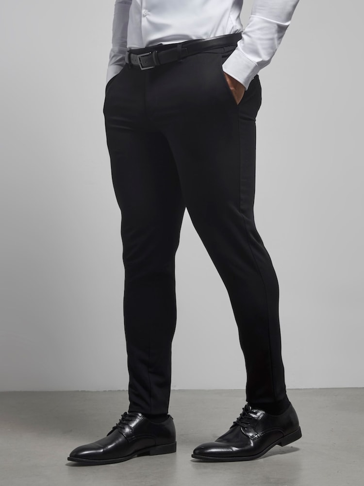 Tailored Athlete Black Muscle Fit Essential Trousers - Image 1 of 7