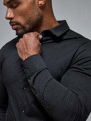 Tailored Athlete Black Muscle Fit Dress Shirt - Image 4 of 7
