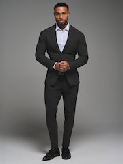 Tailored Athlete Grey Muscle Fit Tech Suit Jacket - Image 1 of 7