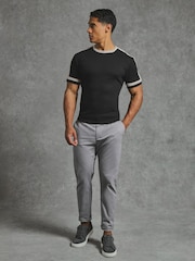 Tailored Athlete Grey Muscle Fit Chino Trousers - Image 2 of 6
