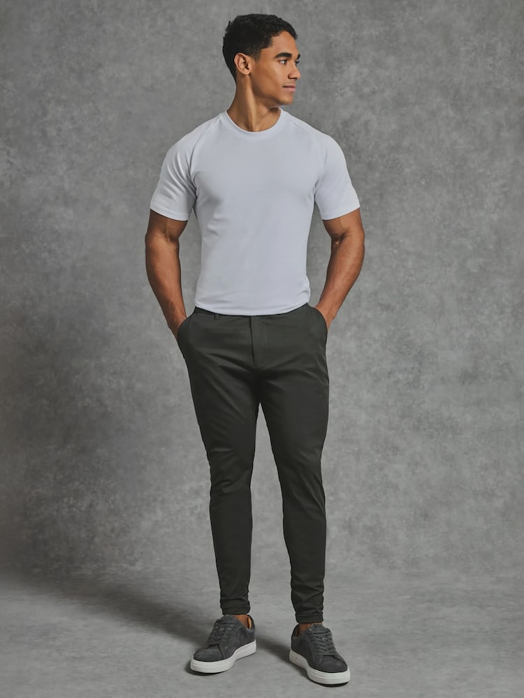 Tailored Athlete Green Muscle Fit Chino Trousers - Image 2 of 7 Tailored Athlete Green Muscle Fit Chino Trousers - Image 2 of 7