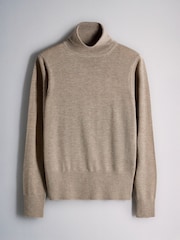 The Set 3 Pack Roll Neck Jumpers With Wool Forest Green  Syrah/Red Ganache/Brown Goat/Beige - Image 10 of 13