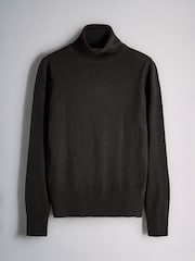 The Set 3 Pack Roll Neck Jumpers With Wool Forest Green  Syrah/Red Ganache/Brown Goat/Beige - Image 11 of 13