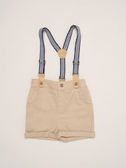 Little Gent Blue Mock Shirt Bodysuit Shorts And Bowtie Outfit Set - Image 4 of 5