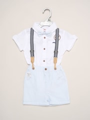 Little Gent Blue Mock Shirt Bodysuit - Image 2 of 5