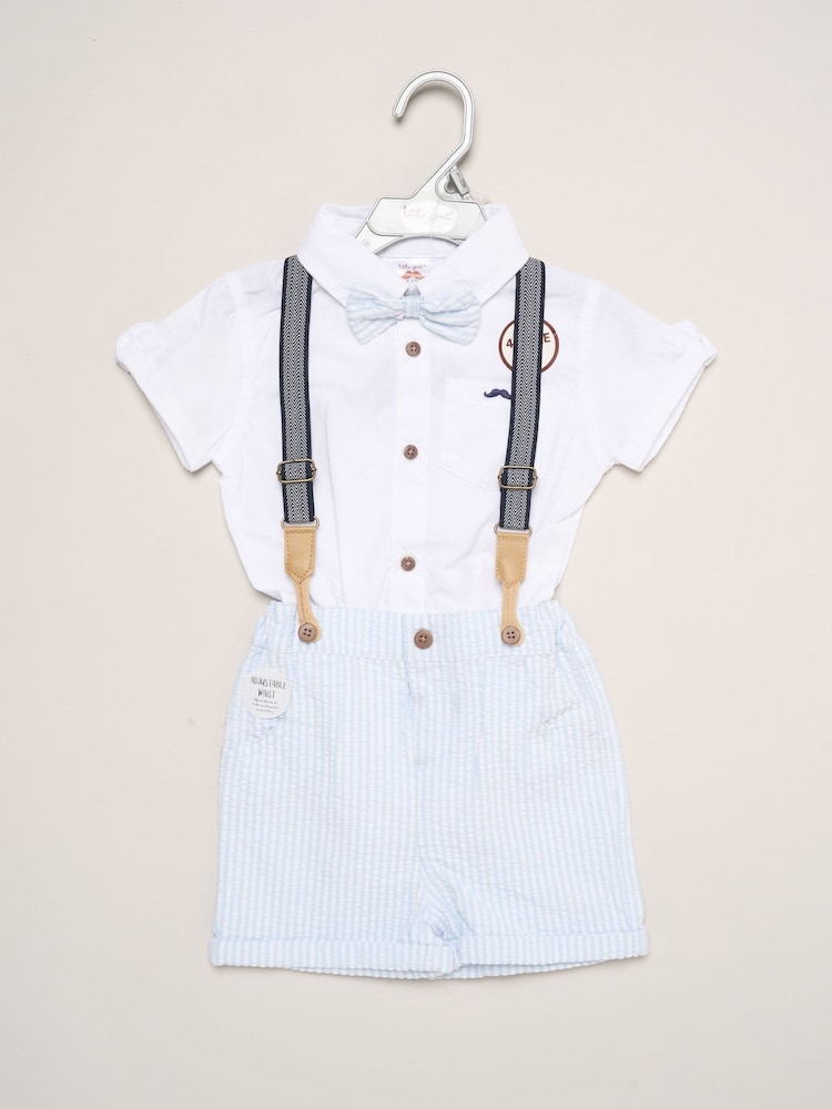 Little Gent Blue Mock Shirt Bodysuit - Image 2 of 5