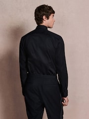 Black Cotton Rich Pleated Front Smart Shirt and Gold Lurex Bow Tie Set - Image 3 of 6