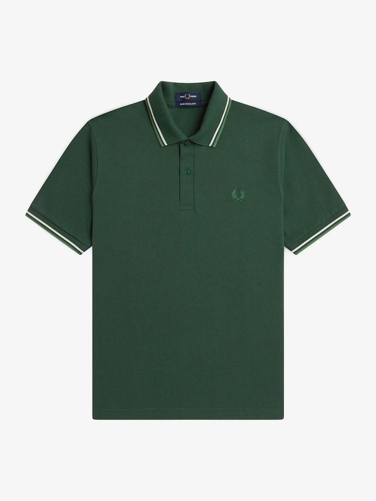Fred Perry Green Twin Tipped Fred Perry Polo Shirt - Image 1 of 2 Fred Perry Green Twin Tipped Fred Perry Polo Shirt - Image 1 of 2