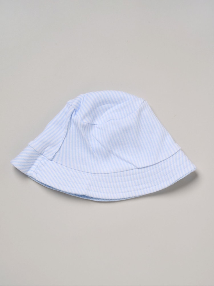 Rock-A-Bye Baby Boutique Blue Whale Printed Romper And Reversible Hat Outfit Set - Image 4 of 4