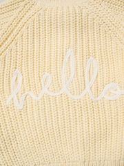 Rock-A-Bye Baby Boutique Yellow Born In 2026 Embroidered Knitted Cardigan - Image 3 of 3