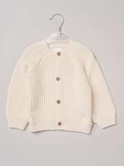 Rock-A-Bye Baby Boutique White Born In 2026 Embroidered Knitted Cardigan - Image 1 of 4