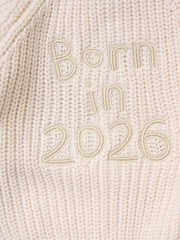 Rock-A-Bye Baby Boutique White Born In 2026 Embroidered Knitted Cardigan - Image 4 of 4