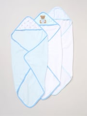 Rock-A-Bye Baby Boutique Hooded Blue Towels and Wash Cloth Set 3 Pack - Image 2 of 3
