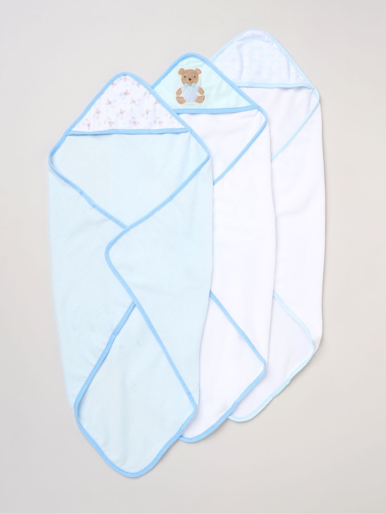 Rock-A-Bye Baby Boutique Hooded Blue Towels and Wash Cloth Set 3 Pack - Image 2 of 3