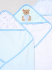 Rock-A-Bye Baby Boutique Hooded Blue Towels and Wash Cloth Set 3 Pack - Image 3 of 3