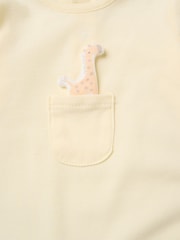 Gelb - Rock-A-Bye Baby Boutique Sleepsuit With Appliqué Bear With Cloud Pocket - Bild 3 von 3