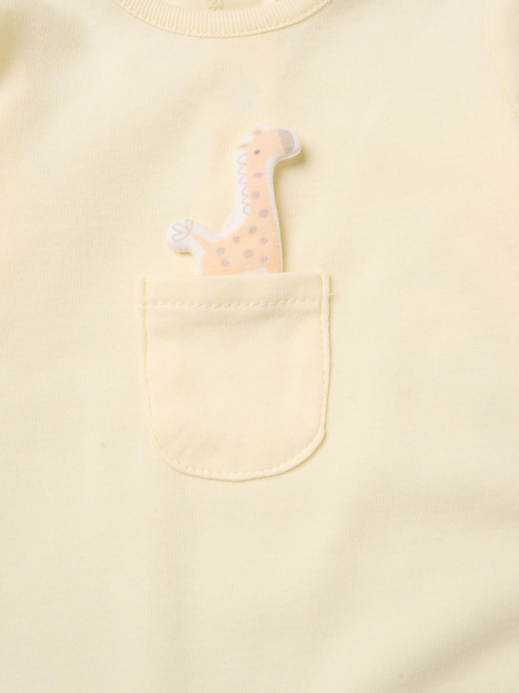 Gelb - Rock-A-Bye Baby Boutique Sleepsuit With Appliqué Bear With Cloud Pocket - Bild 3 von 3