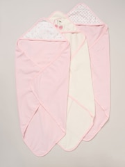 Rock-A-Bye Baby Boutique Cherry Pink Hooded Towels And Wash Cloth Set 3 Pack - Image 1 of 3