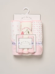 Rock-A-Bye Baby Boutique Cherry Pink Hooded Towels And Wash Cloth Set 3 Pack - Image 3 of 3