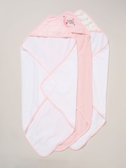Rock-A-Bye Baby Boutique Baby Pink Hooded Towels And Wash Cloth Set 3 Pack - Image 1 of 3
