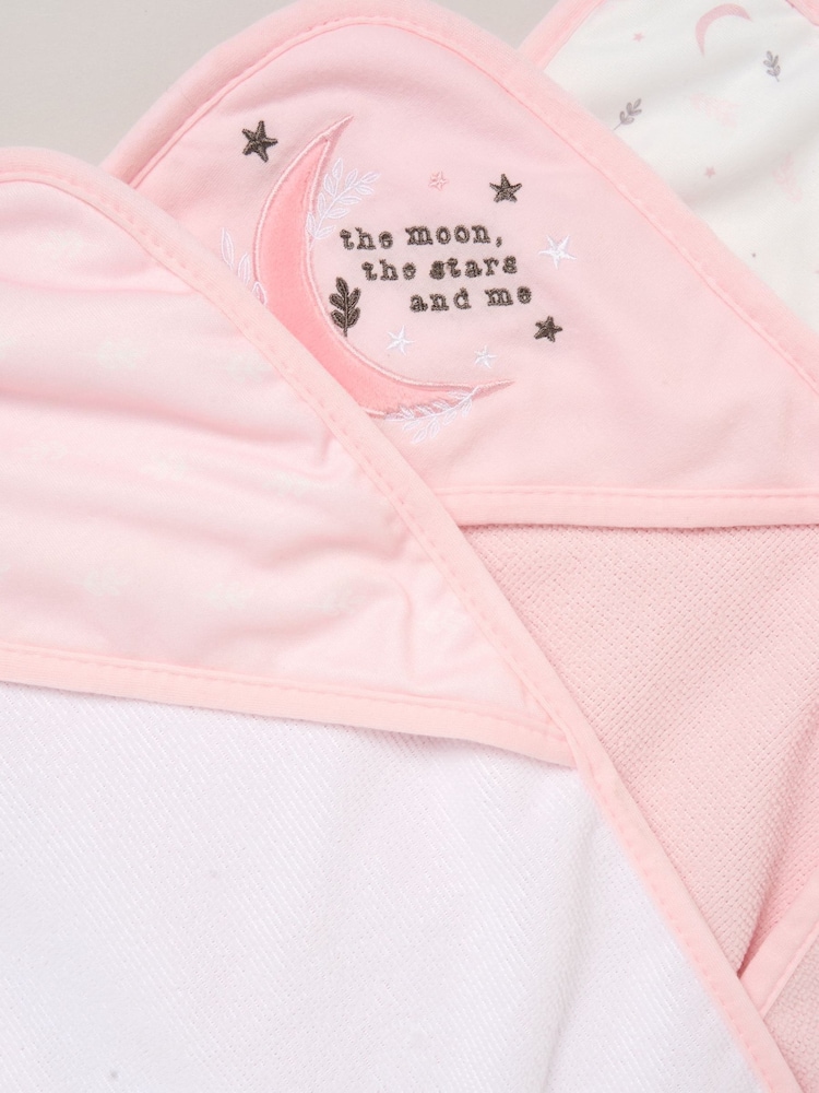 Rock-A-Bye Baby Boutique Baby Pink Hooded Towels And Wash Cloth Set 3 Pack - Image 2 of 3 Rock-A-Bye Baby Boutique Baby Pink Hooded Towels And Wash Cloth Set 3 Pack - Image 2 of 3